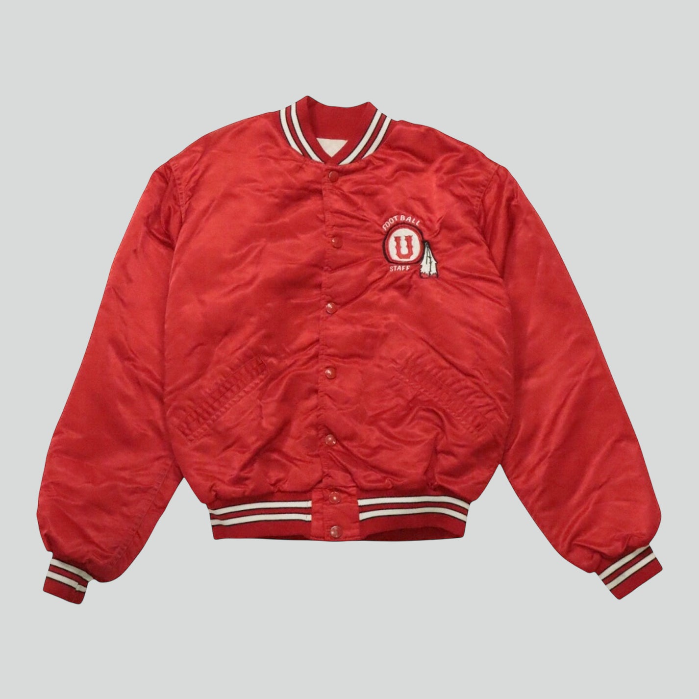 90's Varsity Jacket "The University of Utah Foot Ball Staff"