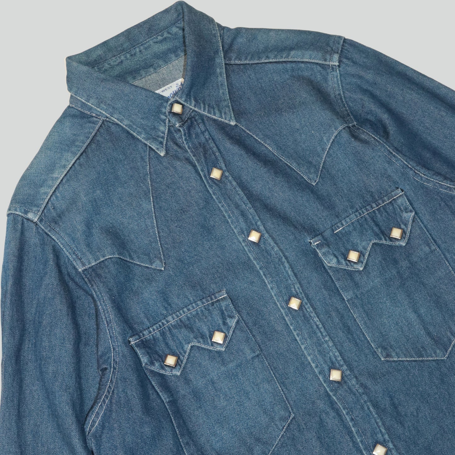 80's Long Sleeve Denim Western Shirt