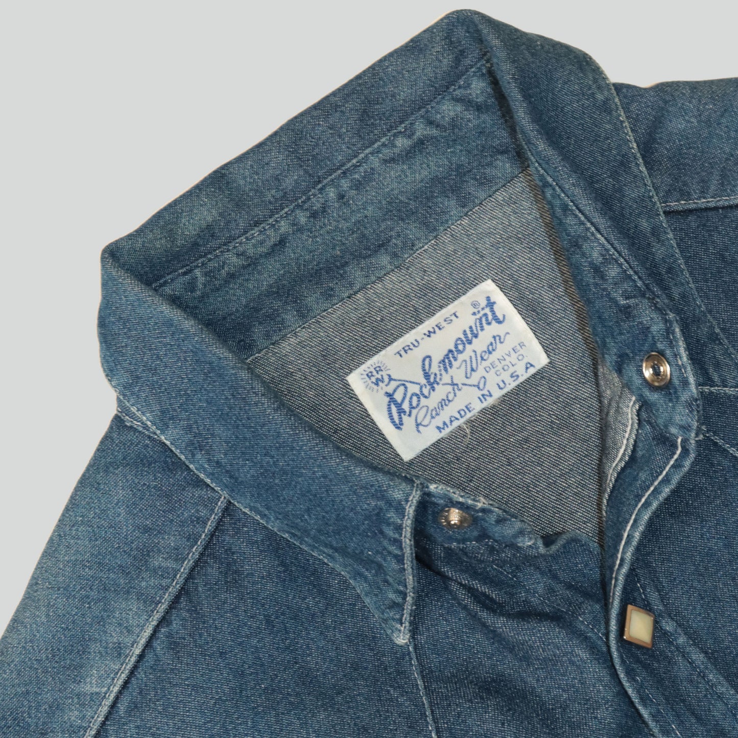 80's Long Sleeve Denim Western Shirt