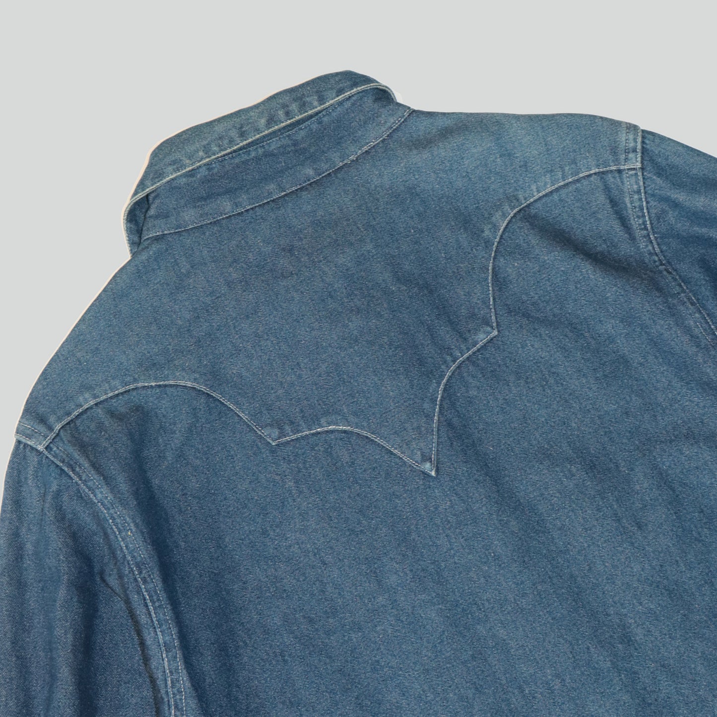 80's Long Sleeve Denim Western Shirt