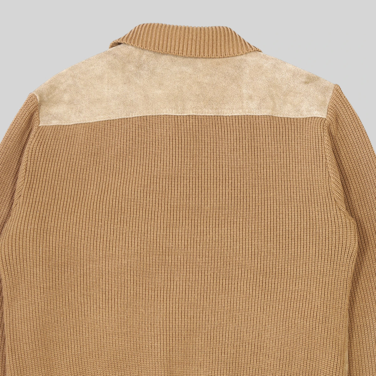 80s–90s Cowhide Suede Knit Sleeve Jacket