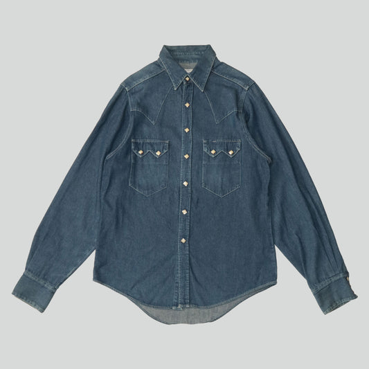 80's Long Sleeve Denim Western Shirt