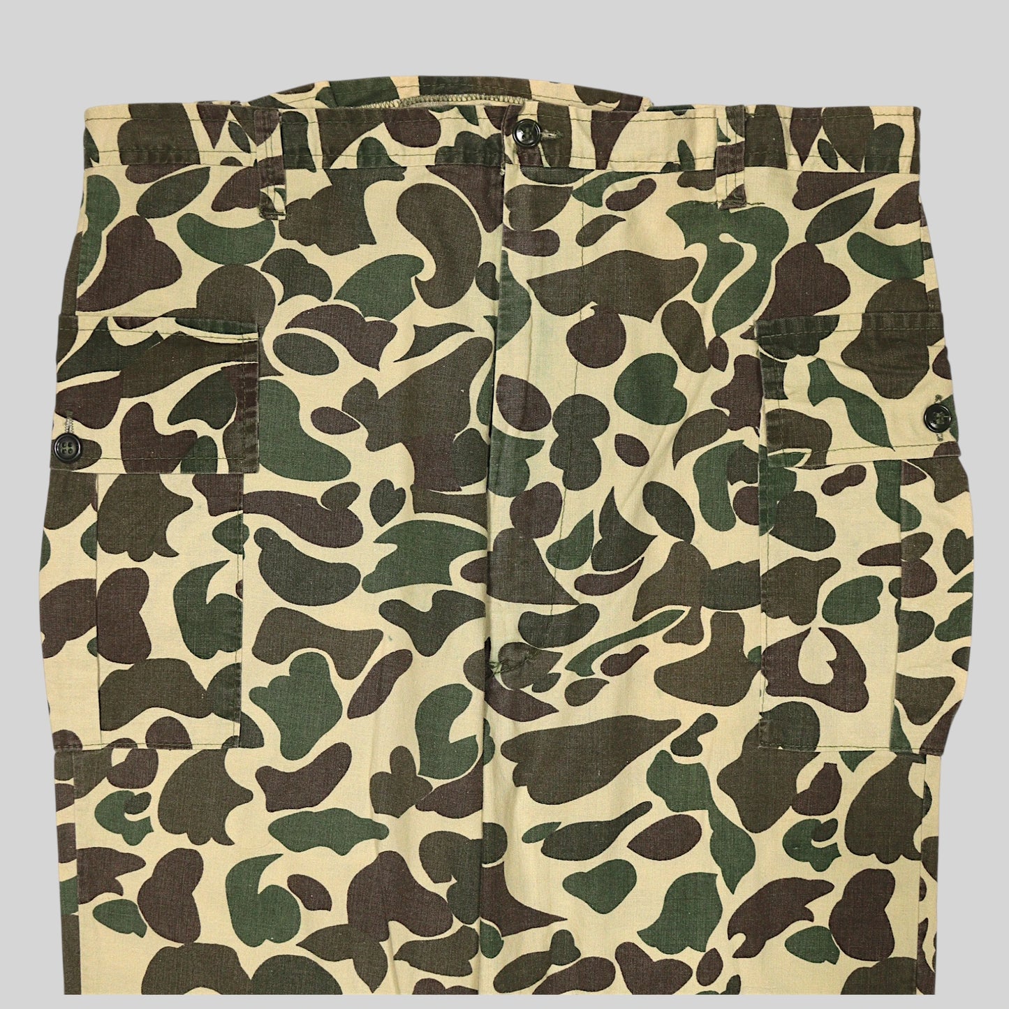 60s–70s Duck Hunter Camo Cargo Pants