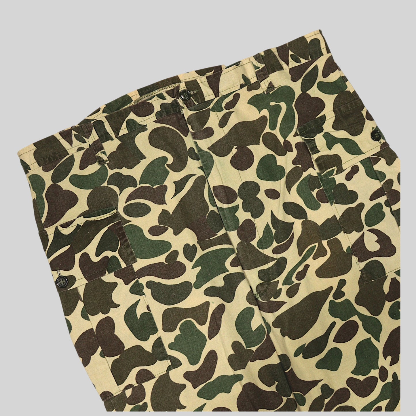 60s–70s Duck Hunter Camo Cargo Pants