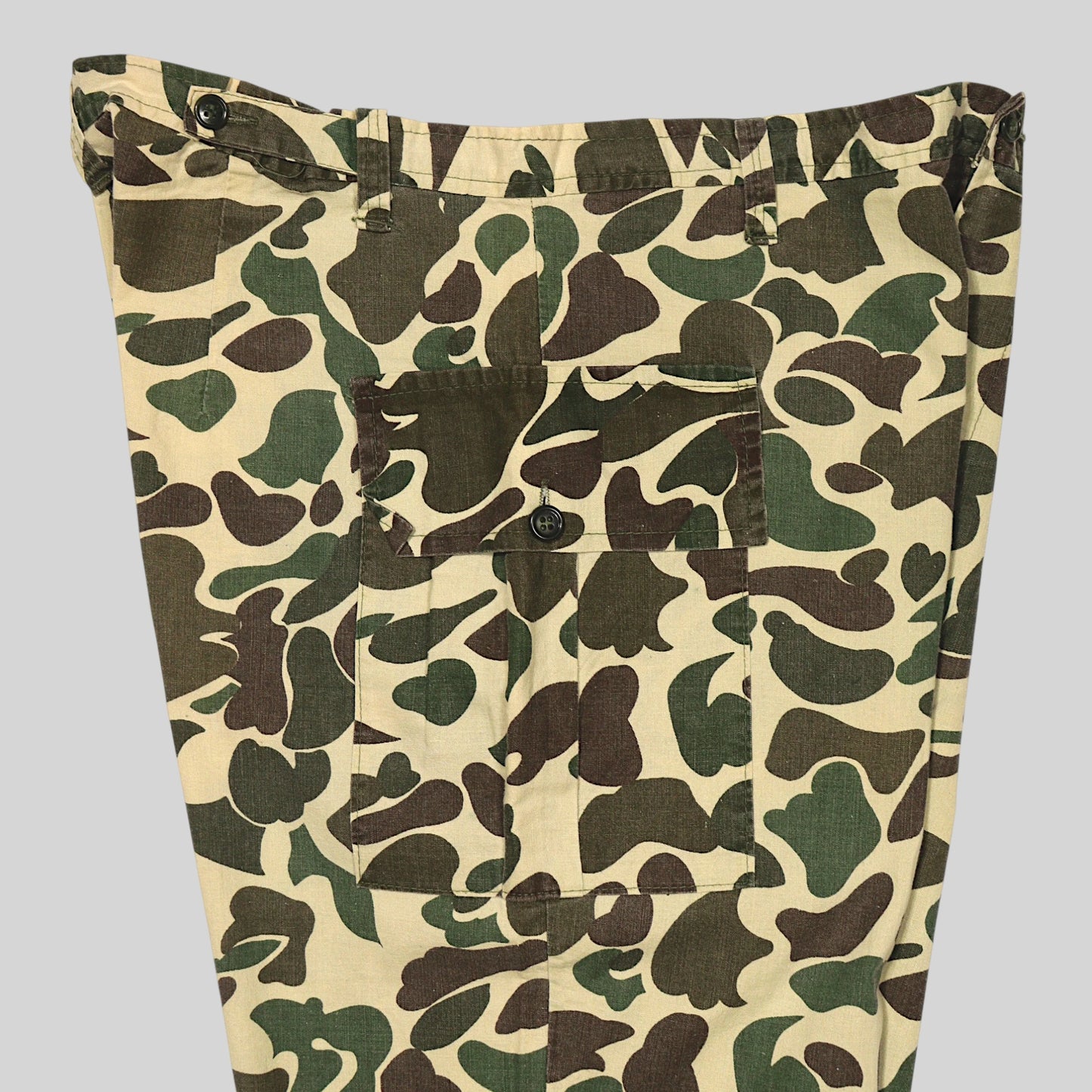 60s–70s Duck Hunter Camo Cargo Pants
