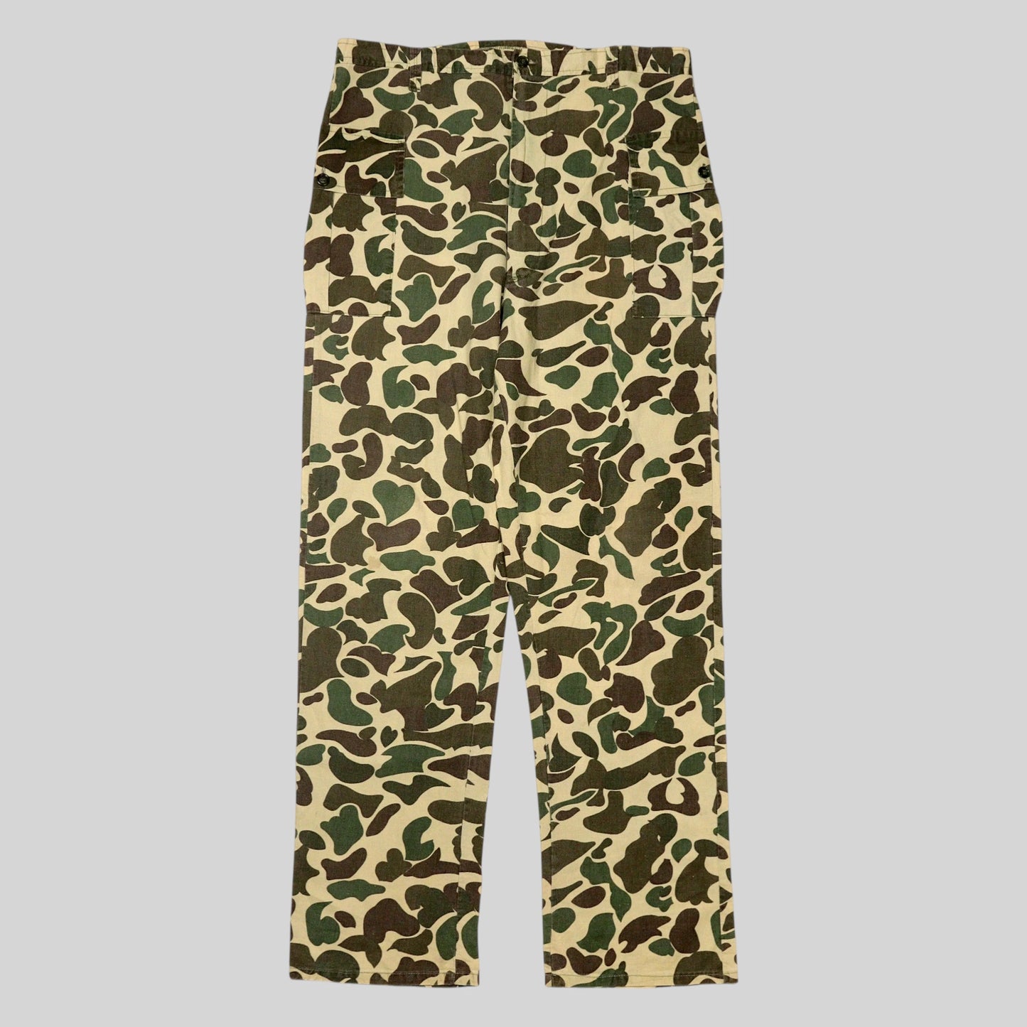 60s–70s Duck Hunter Camo Cargo Pants