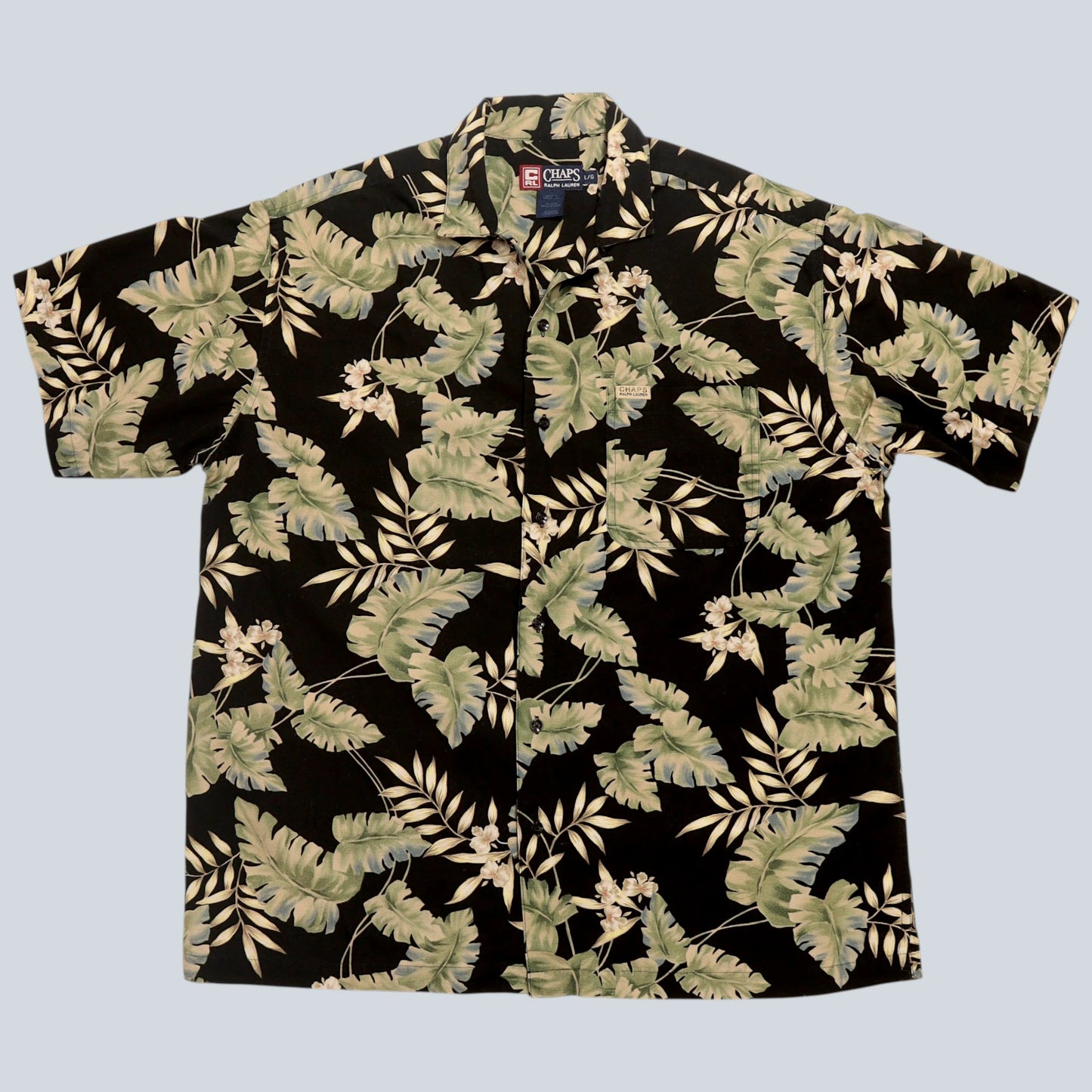 90's Botanical Open Collar Shirt