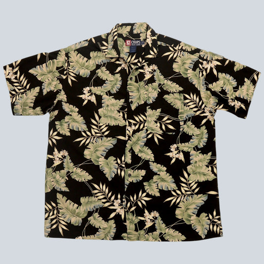 90's Botanical Open Collar Shirt