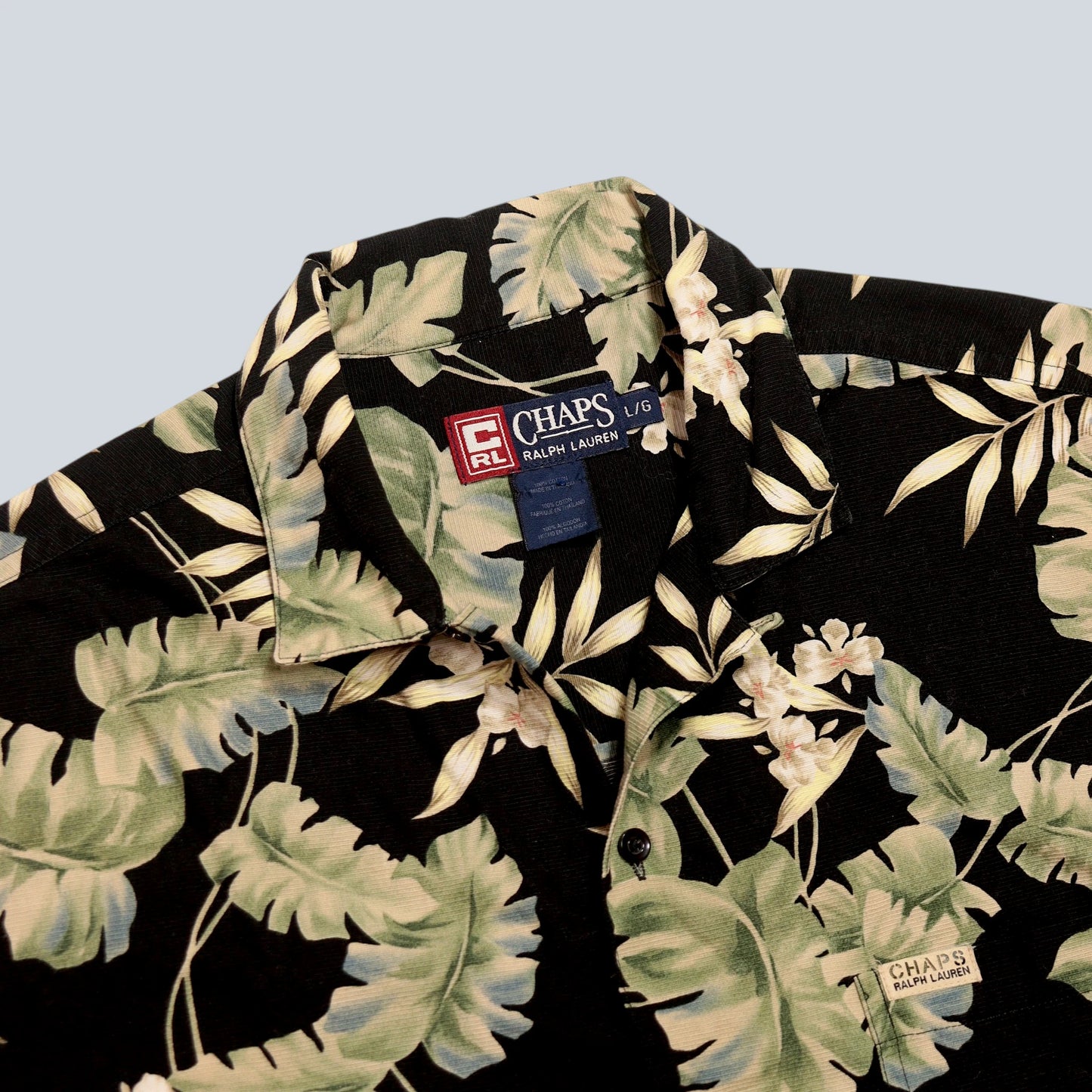 90's Botanical Open Collar Shirt