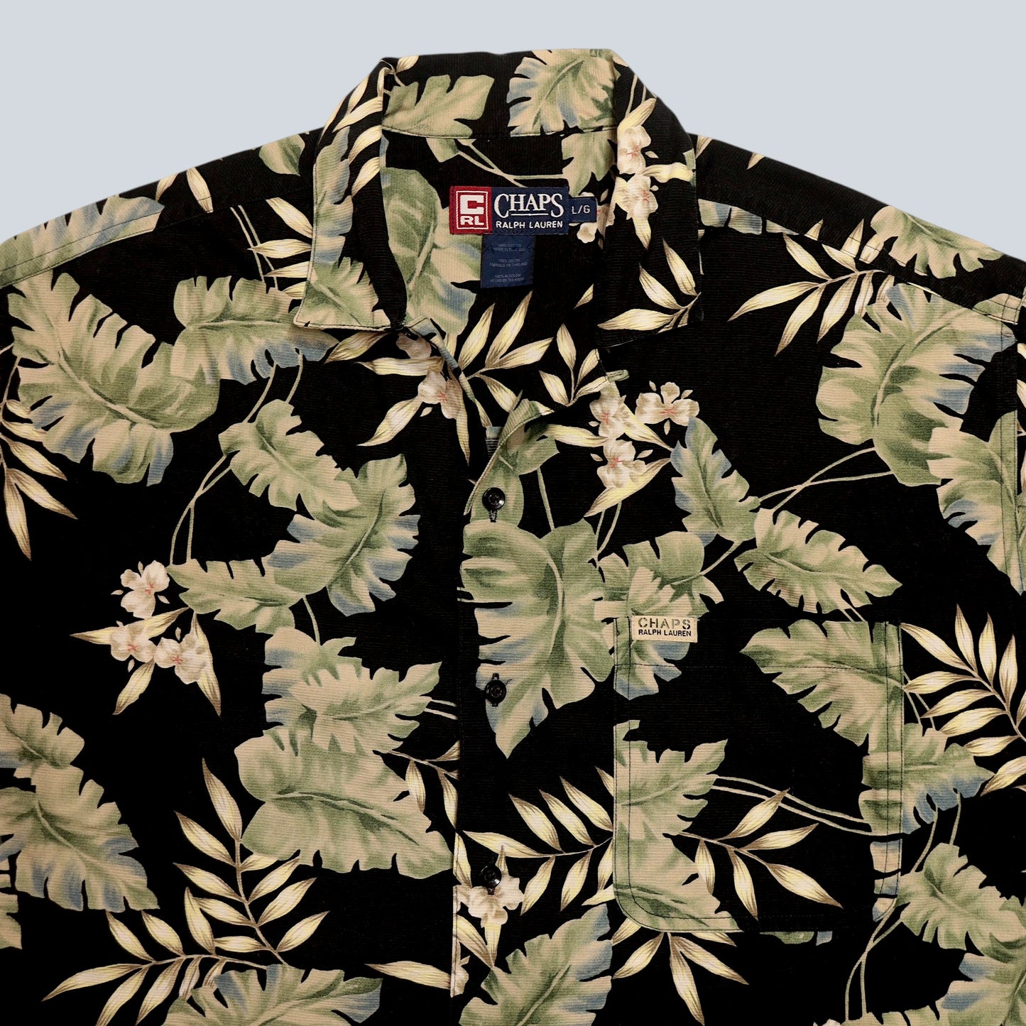 90's Botanical Open Collar Shirt