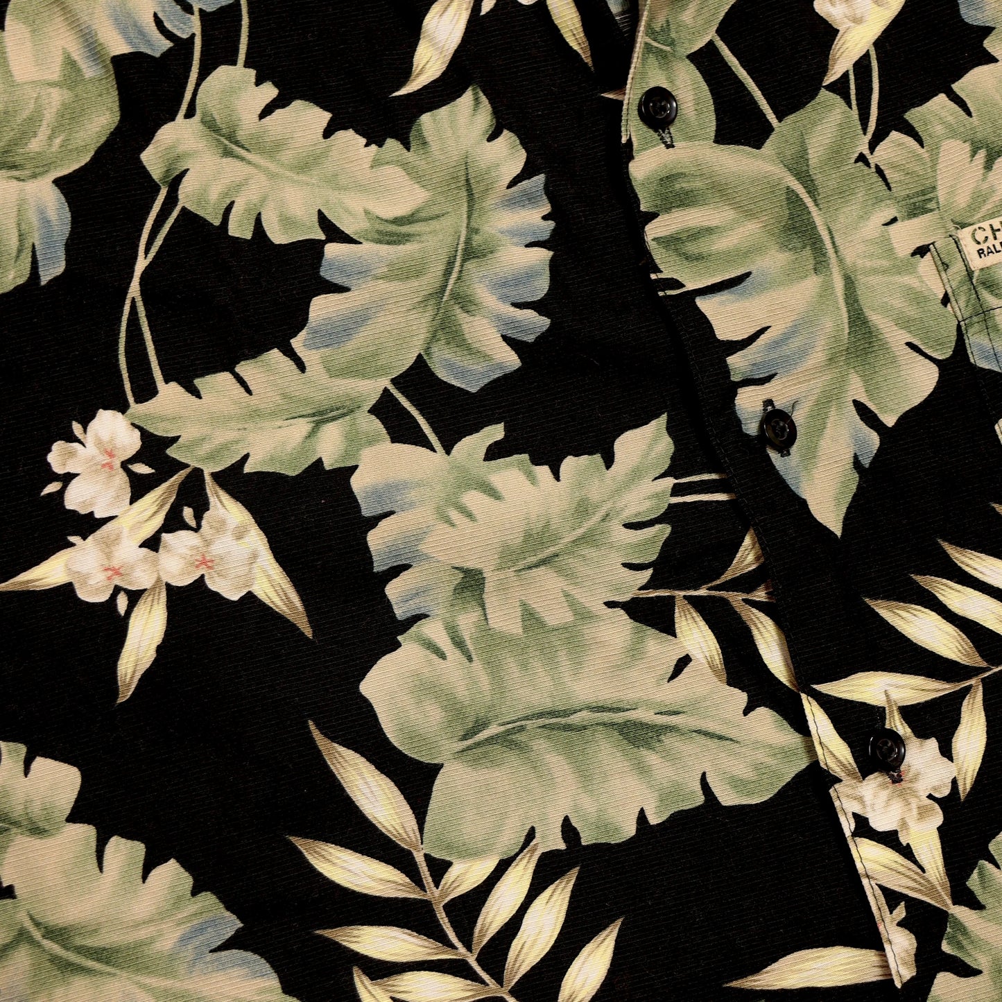 90's Botanical Open Collar Shirt