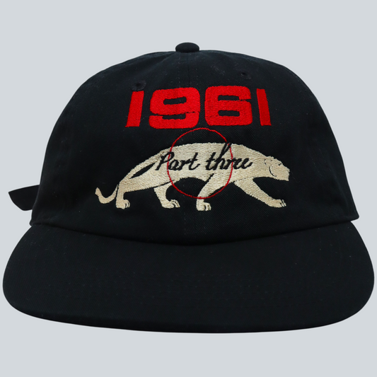 "1961 / Part three Embroidery Hat" (BLACK)