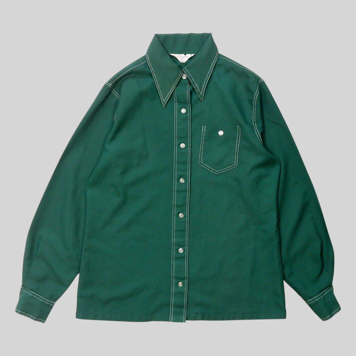 70s "PERMA-PREST" Stitch Detail Shirt / Made in JAPAN