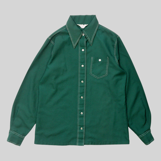 70s "PERMA-PREST" Stitch Detail Shirt / Made in JAPAN