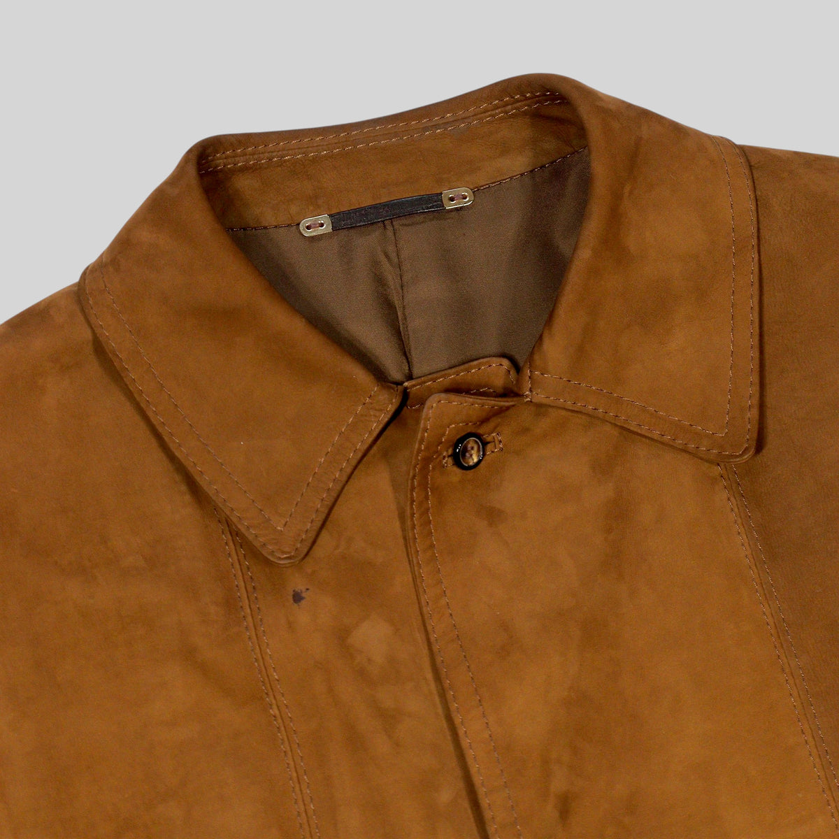 90s Cowhide Suede Belted Coat