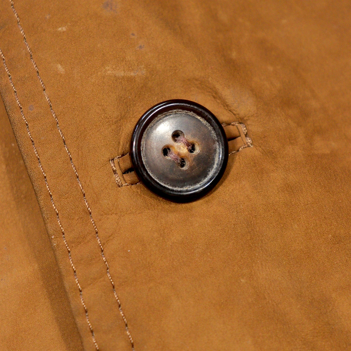 90s Cowhide Suede Belted Coat