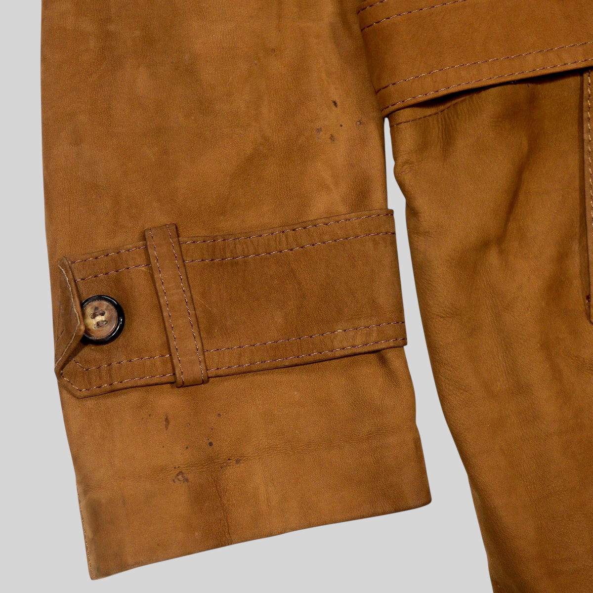90s Cowhide Suede Belted Coat