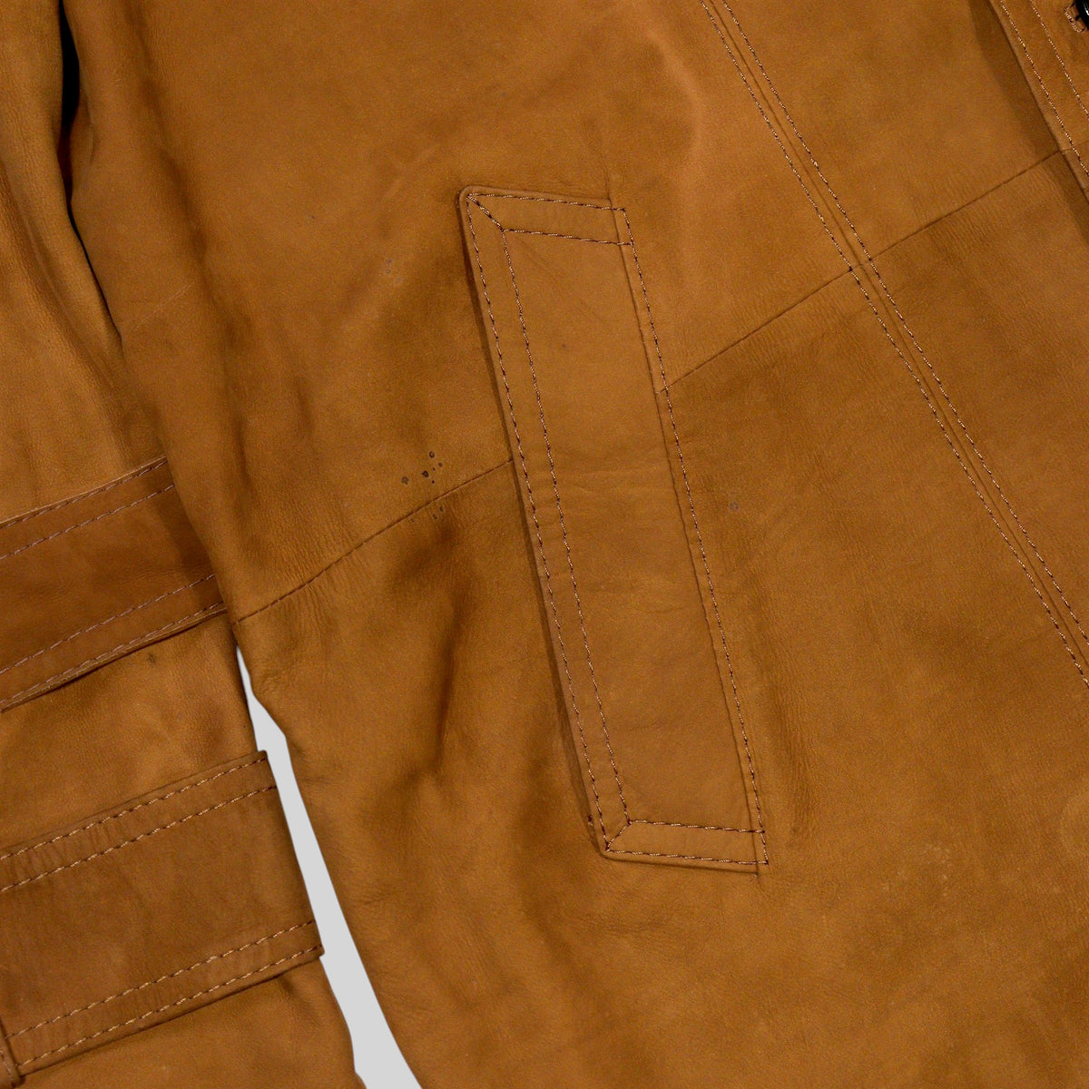 90s Cowhide Suede Belted Coat