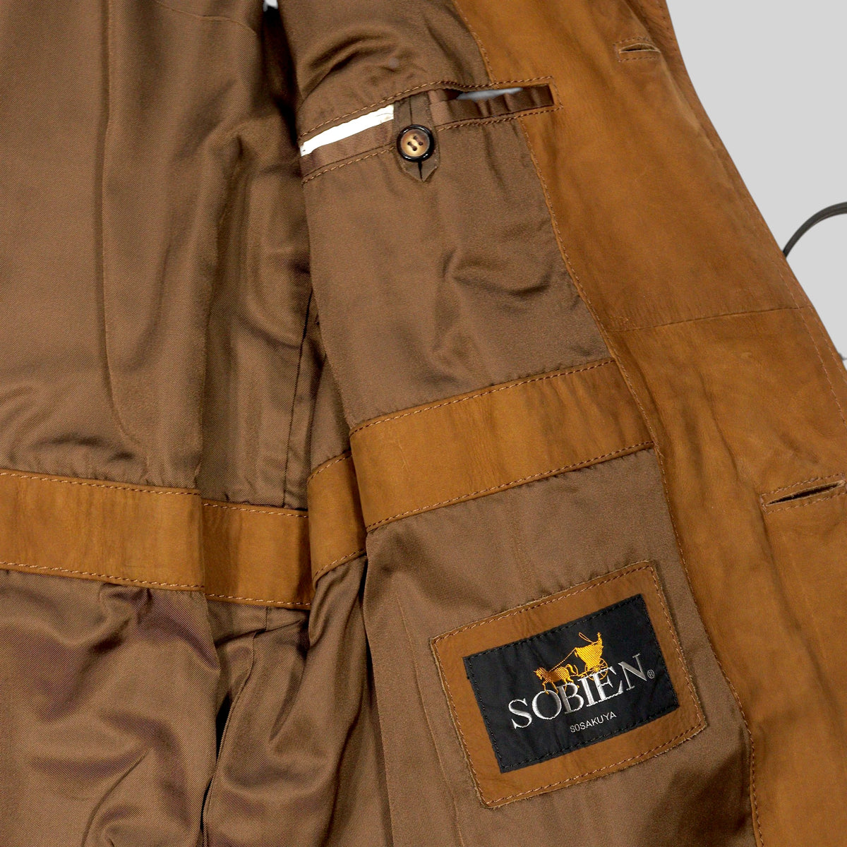 90s Cowhide Suede Belted Coat