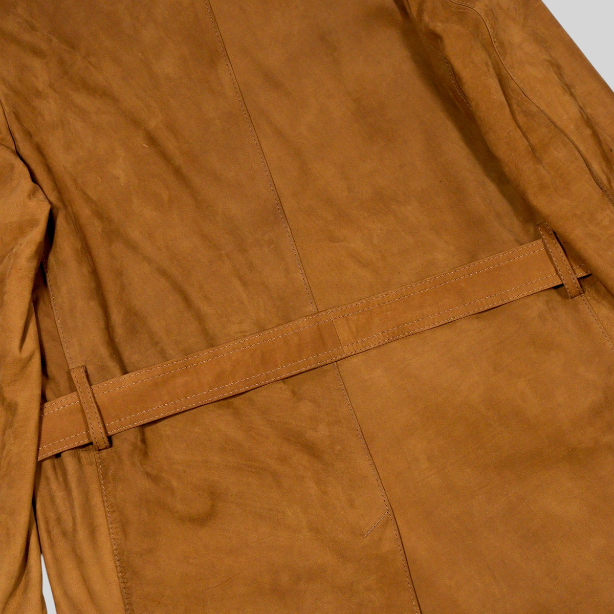 90s Cowhide Suede Belted Coat