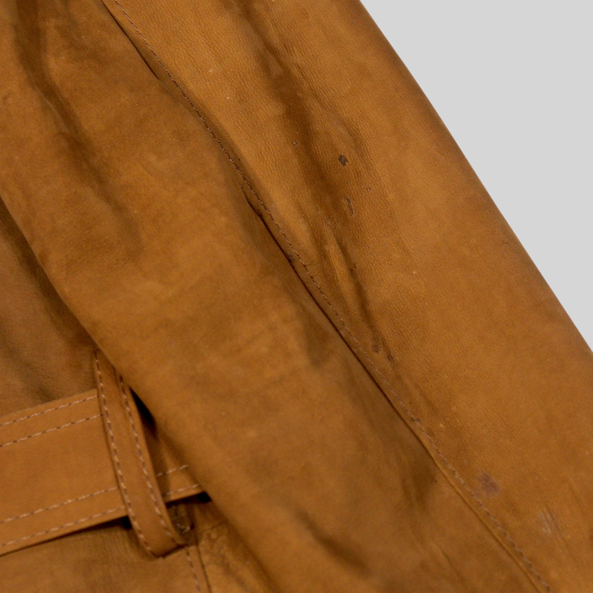 90s Cowhide Suede Belted Coat