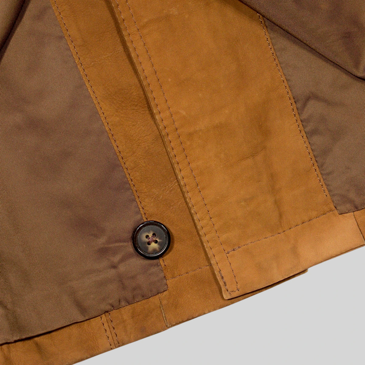 90s Cowhide Suede Belted Coat