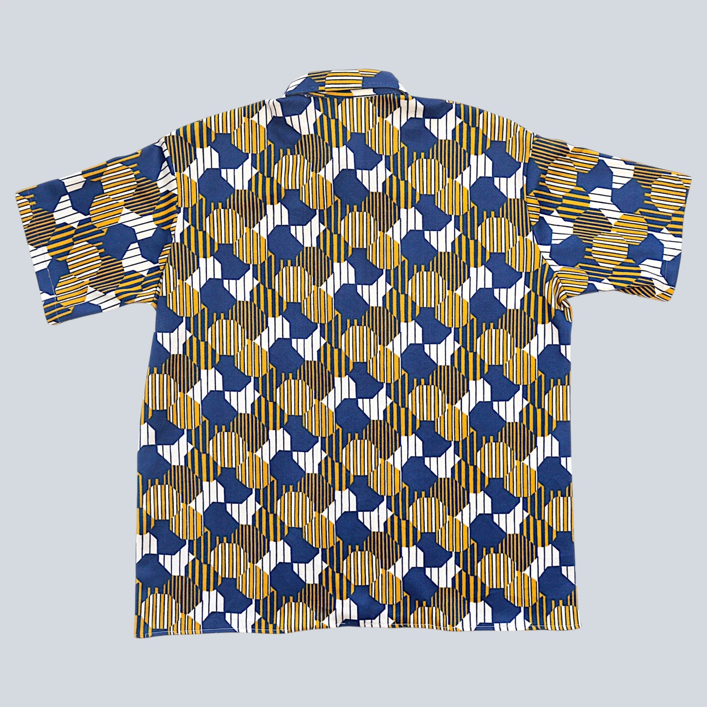 70's Geometric Pattern Short Sleeve Jersey Shirt / Made in WEST GERMANY
