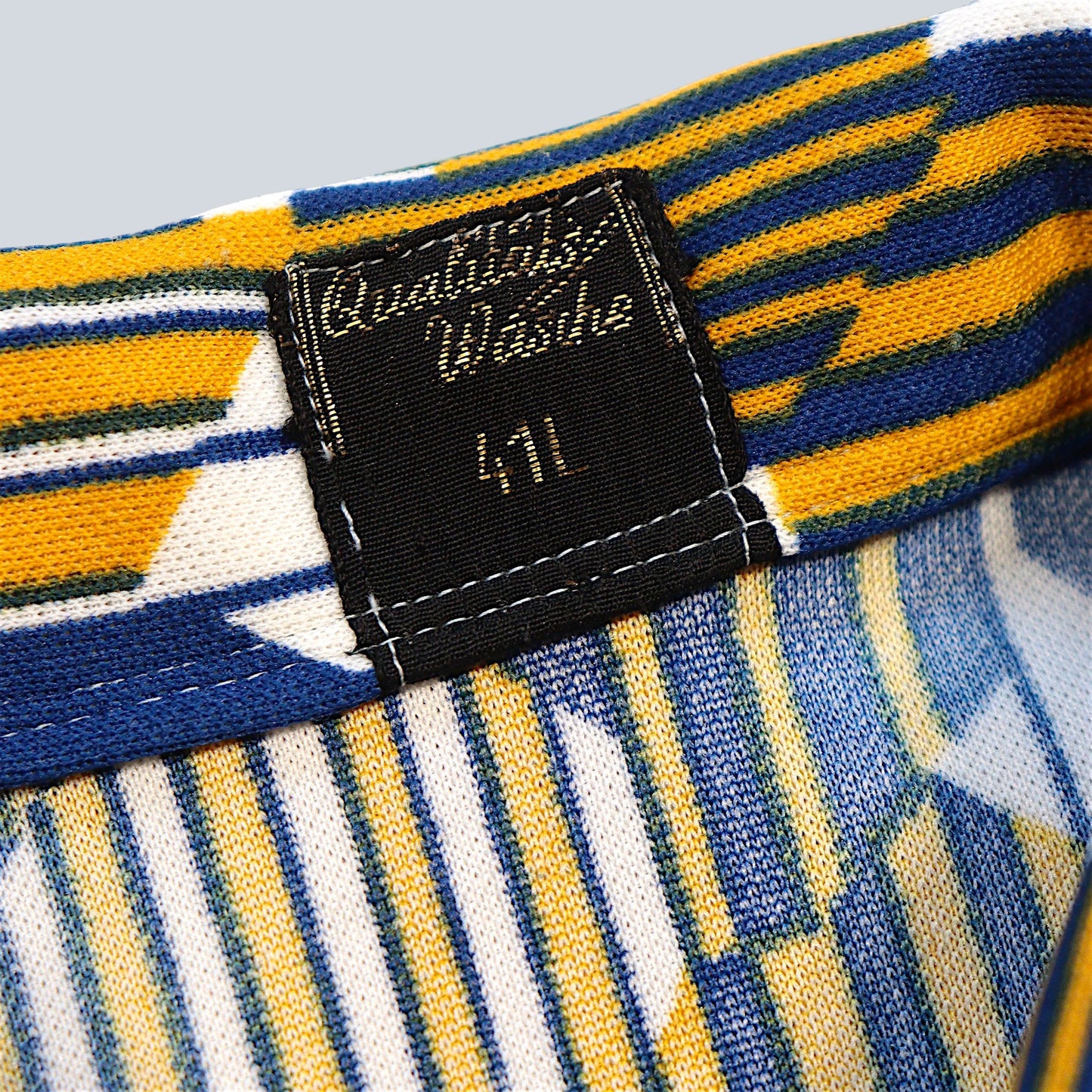 70's Geometric Pattern Short Sleeve Jersey Shirt / Made in WEST GERMANY