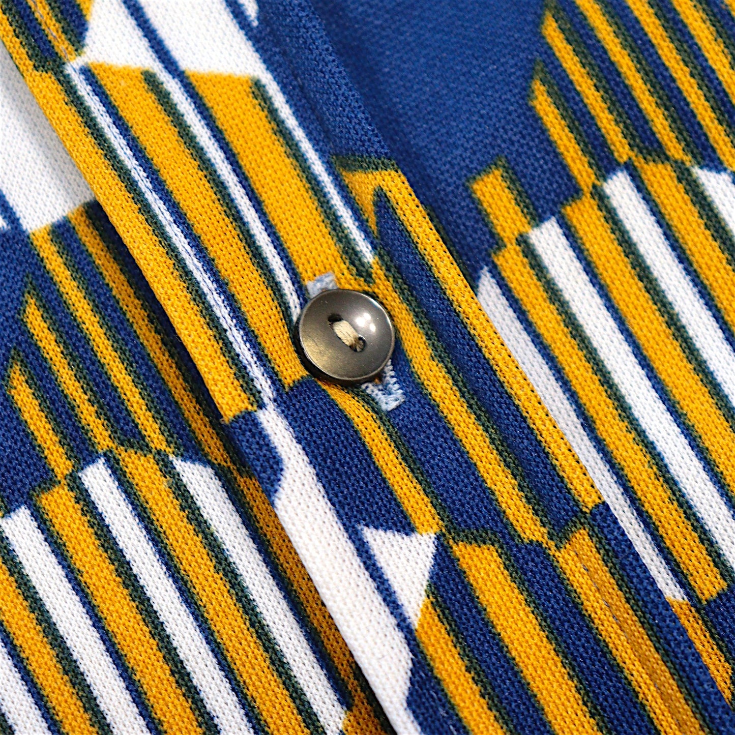 70's Geometric Pattern Short Sleeve Jersey Shirt / Made in WEST GERMANY
