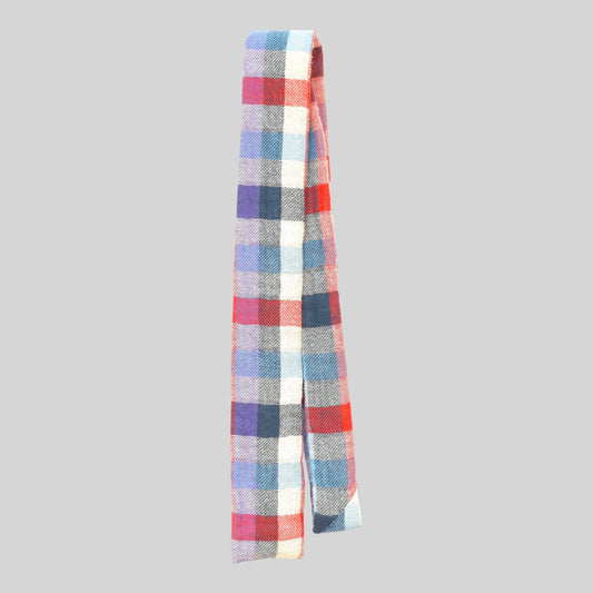 Cotton Gauze Check Square End Tie