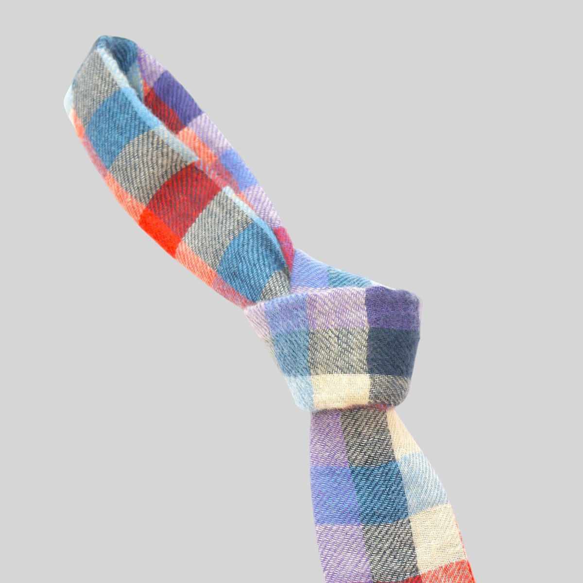Cotton Gauze Check Square End Tie