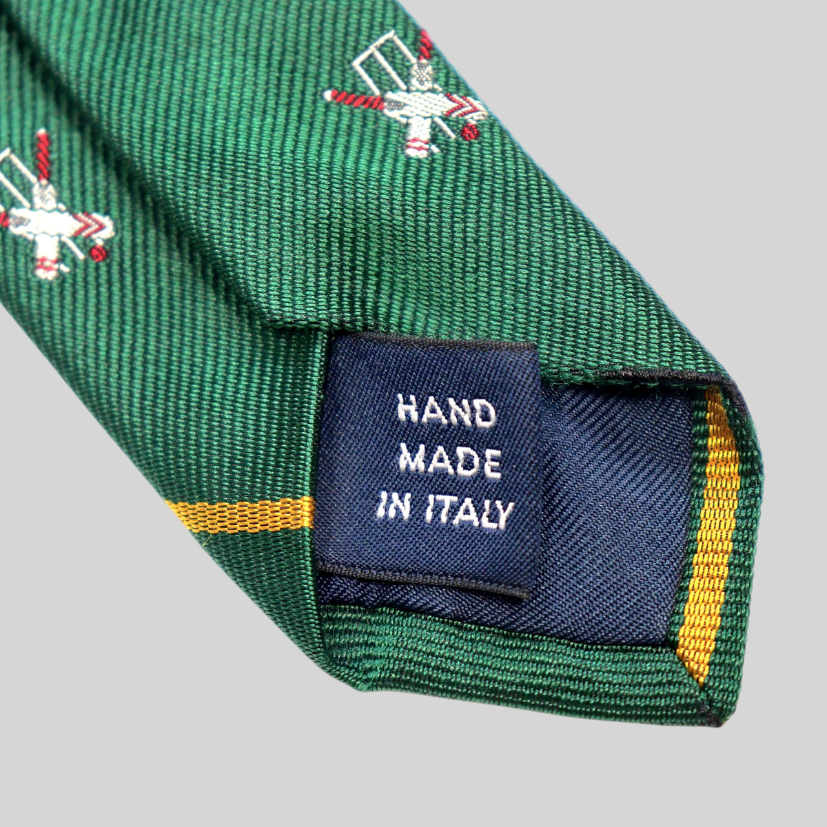 Cricket Embroidery Silk Tie / Hand Made in ITALY