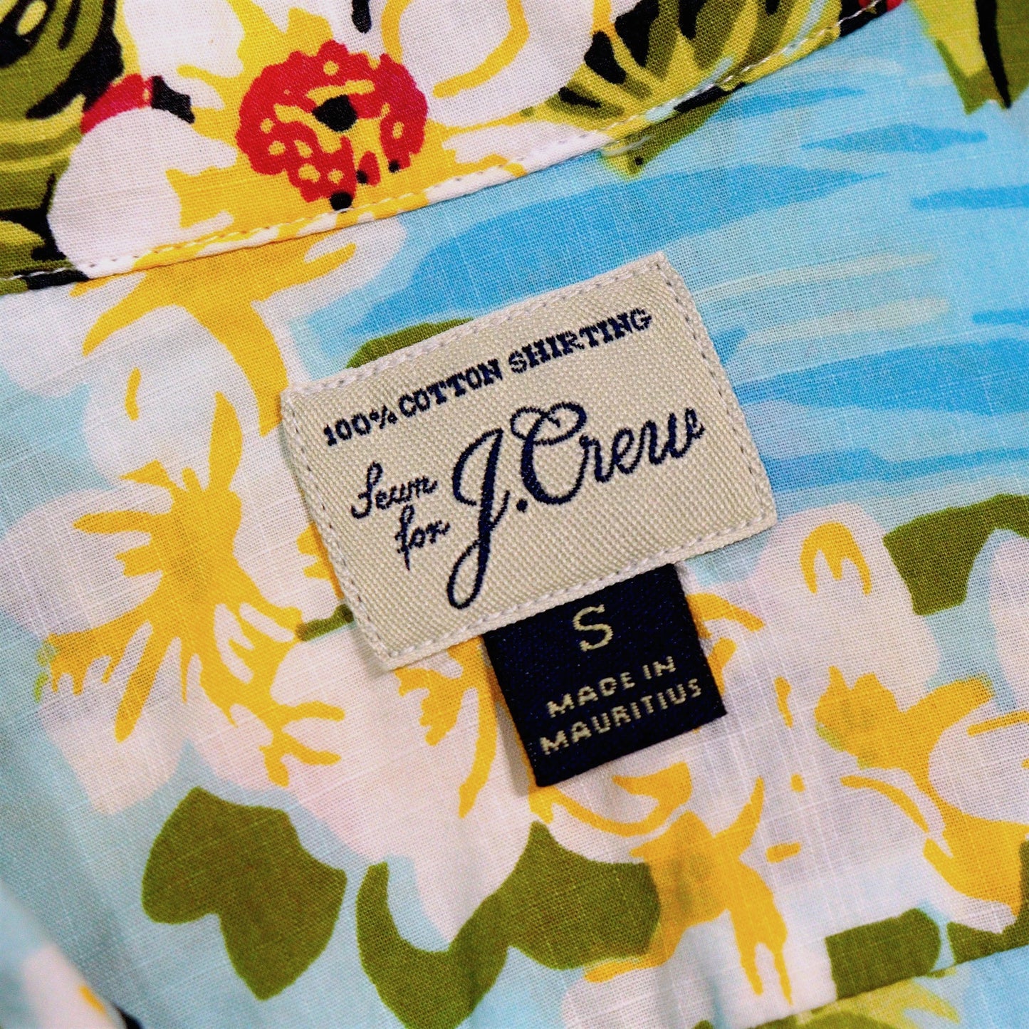 00's "Sewn for J.Crew" Tropical Floral Open Collar Shirt