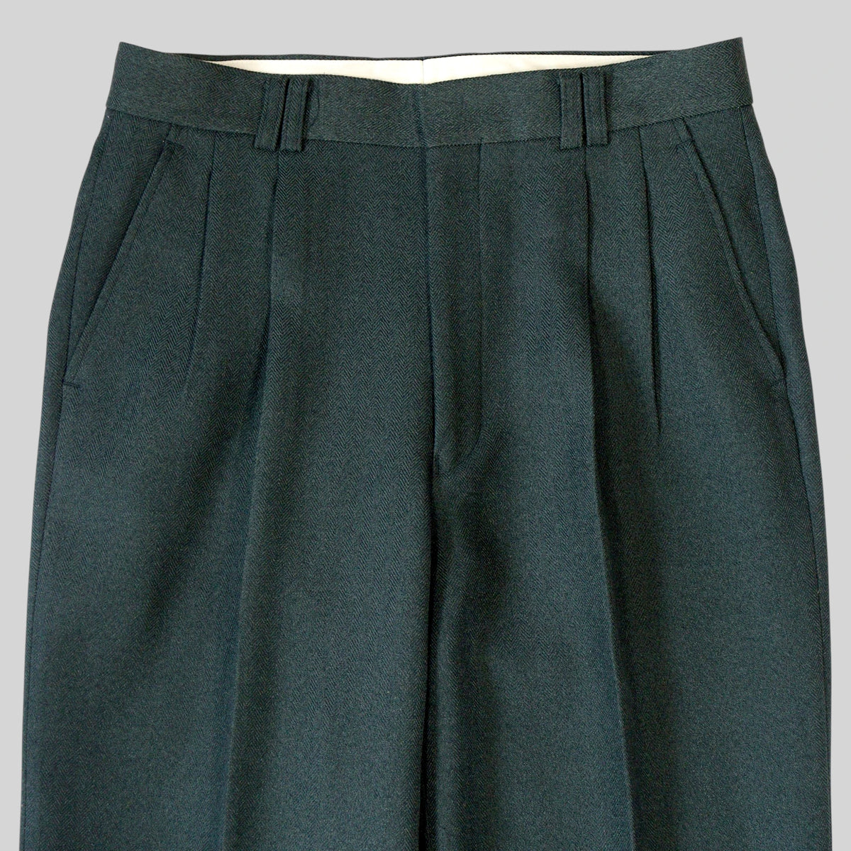 80s-90s Herringbone Two-Tuck Trousers