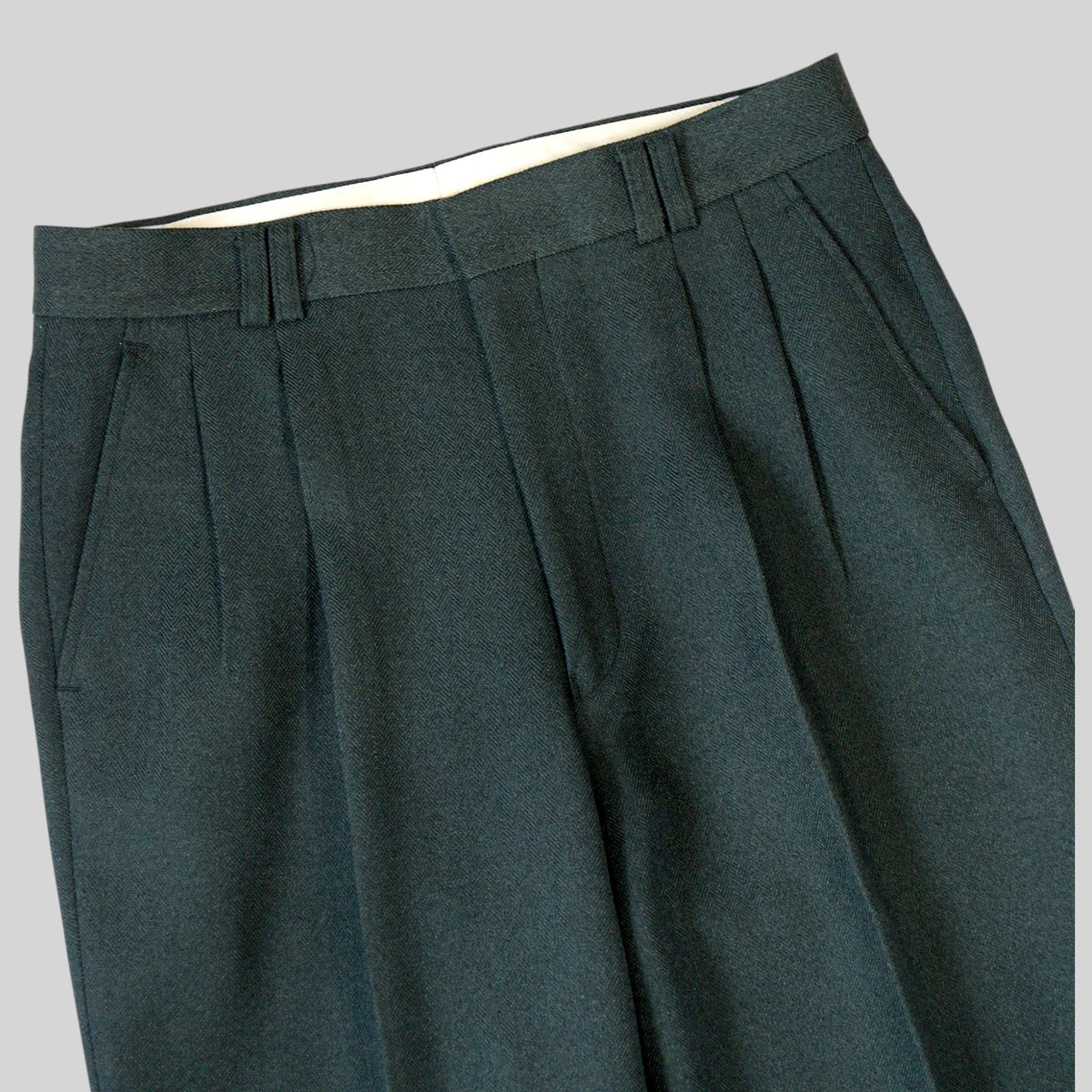 80s-90s Herringbone Two-Tuck Trousers