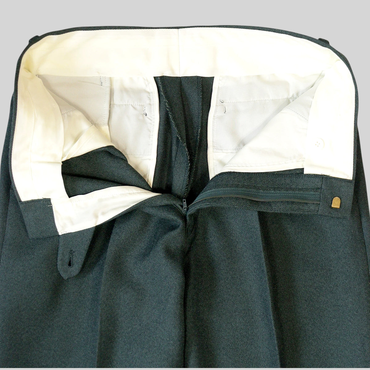 80s-90s Herringbone Two-Tuck Trousers