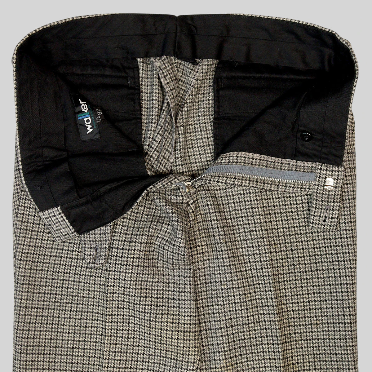 80s-90s Glen Check Wool Trousers