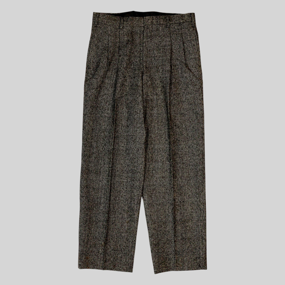 80s-90s Glen Check Wool Trousers / Made in JAPAN