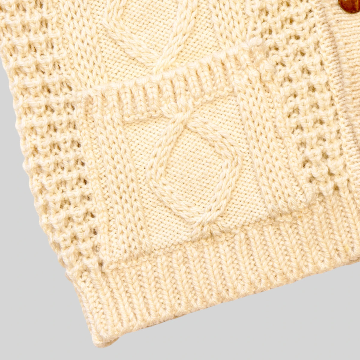 80s-90s Aran Knit Vest / Made in IRELAND