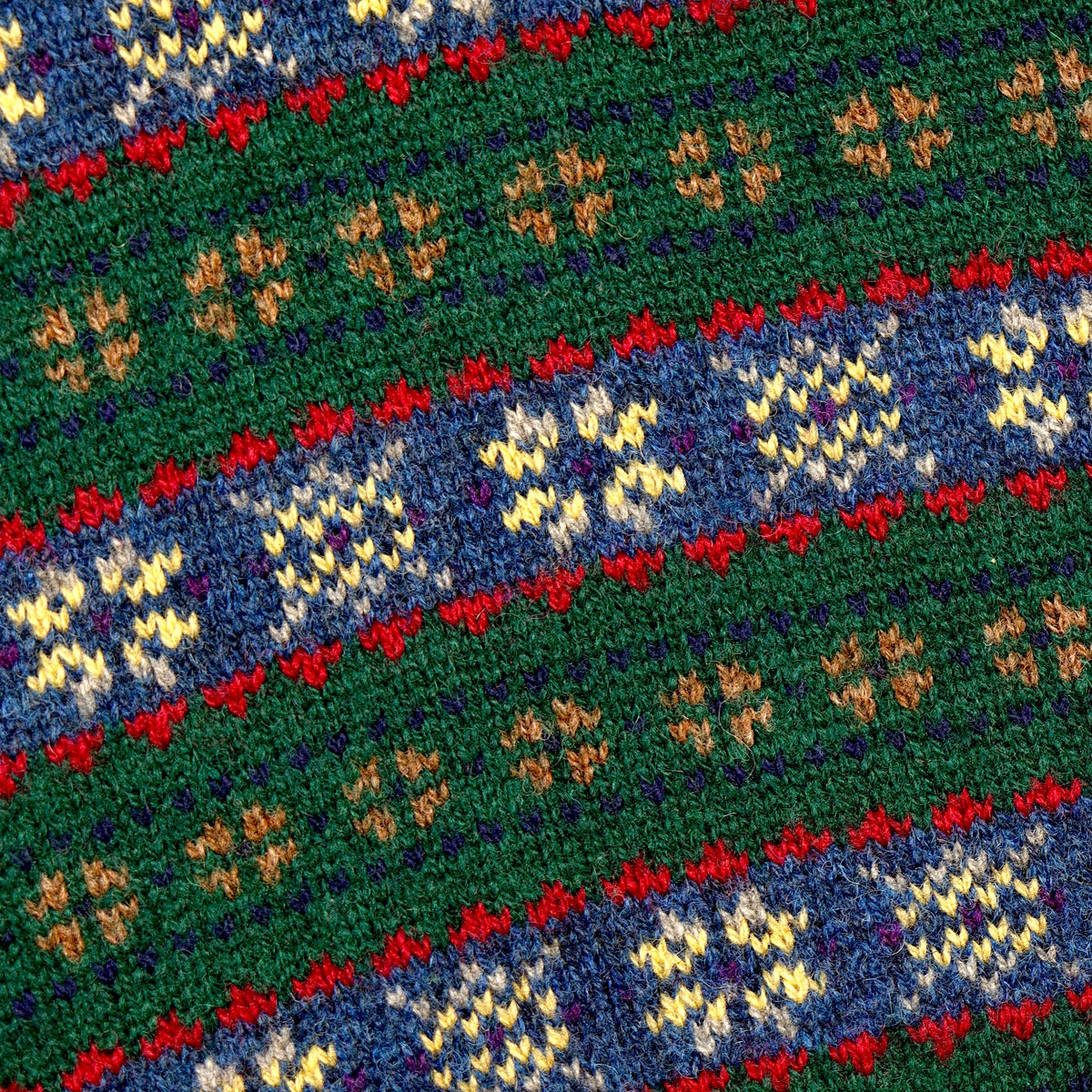 80s-90s Fair Isle V-Neck Sweater / Made in SCOTLAND