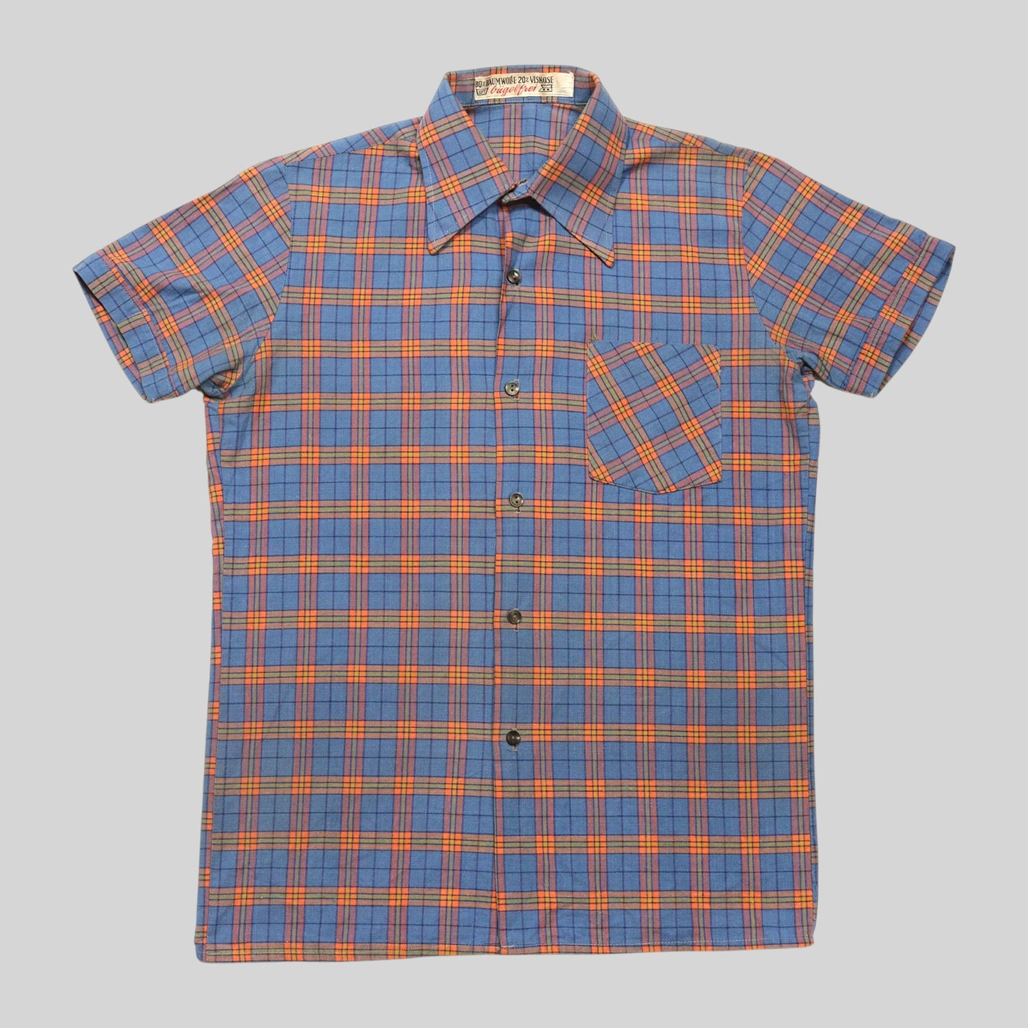 70s Check Open Collar Shirt
