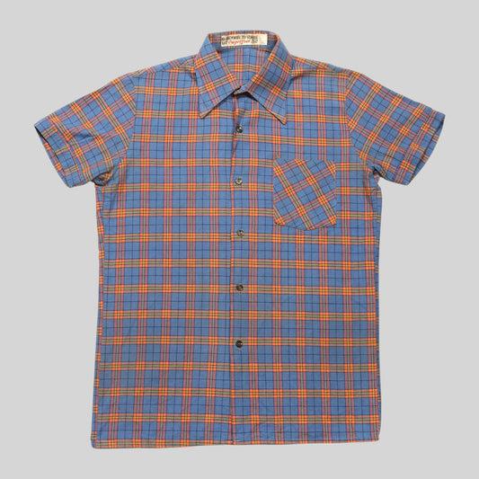 70s Check Open Collar Shirt