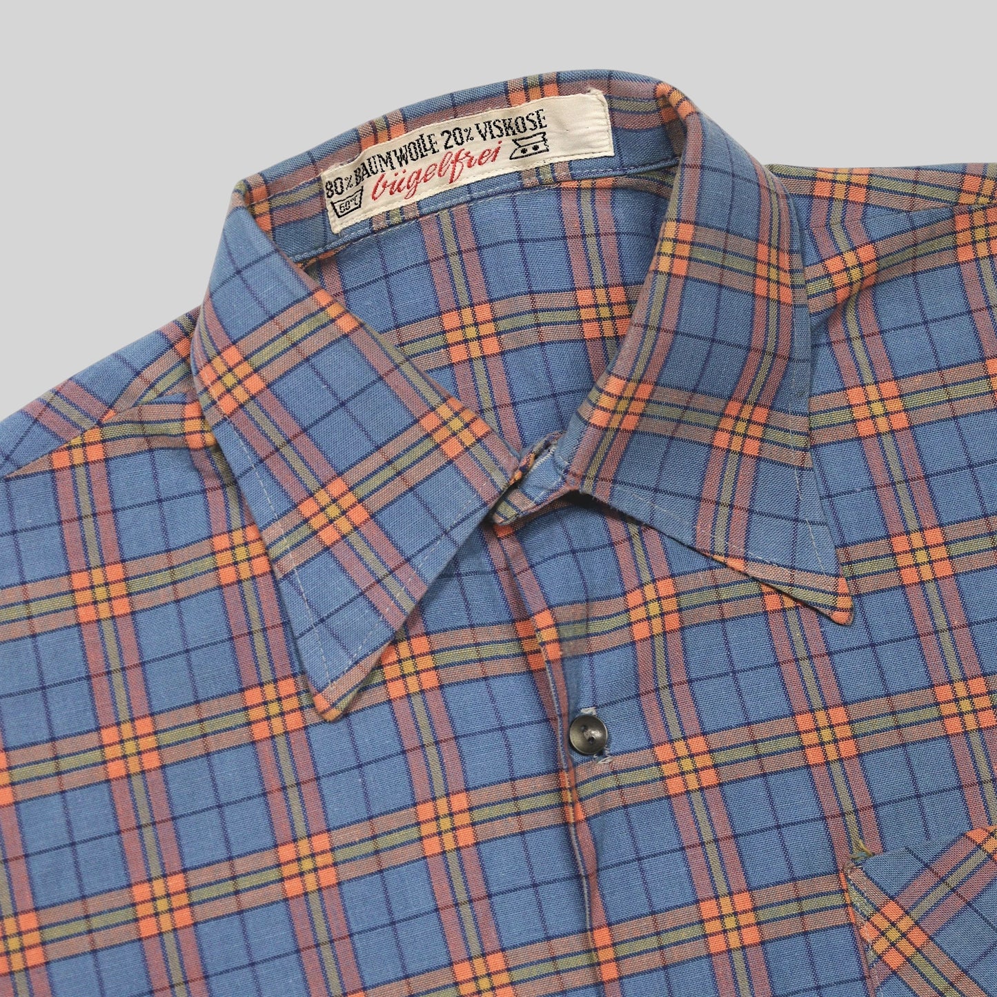 70s Check Open Collar Shirt