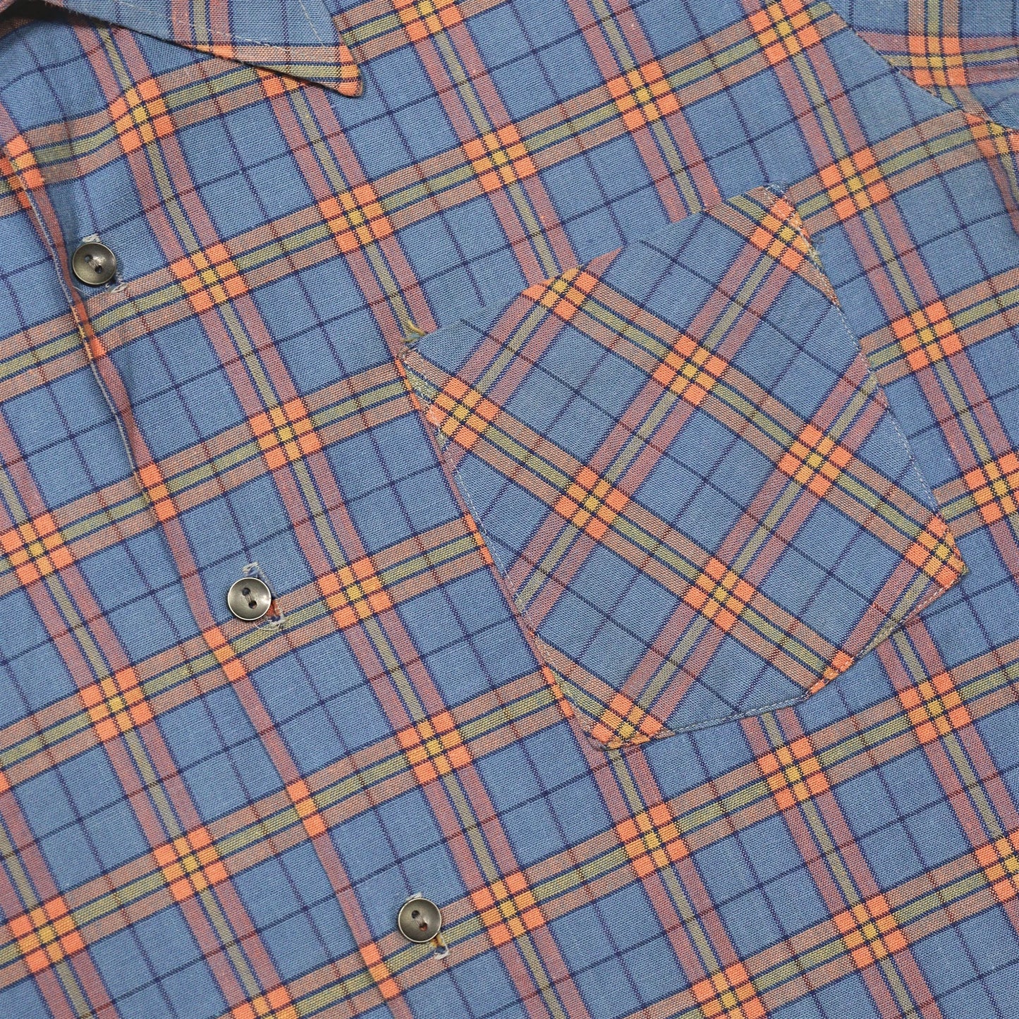 70s Check Open Collar Shirt