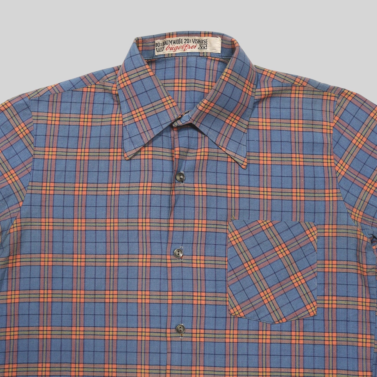 70s Check Open Collar Shirt