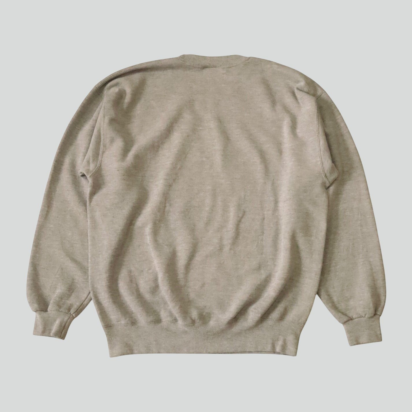 Part Three 90s US Navy Athletic Dept. grey heather cotton blend sweatshirt, size L. Made in USA.